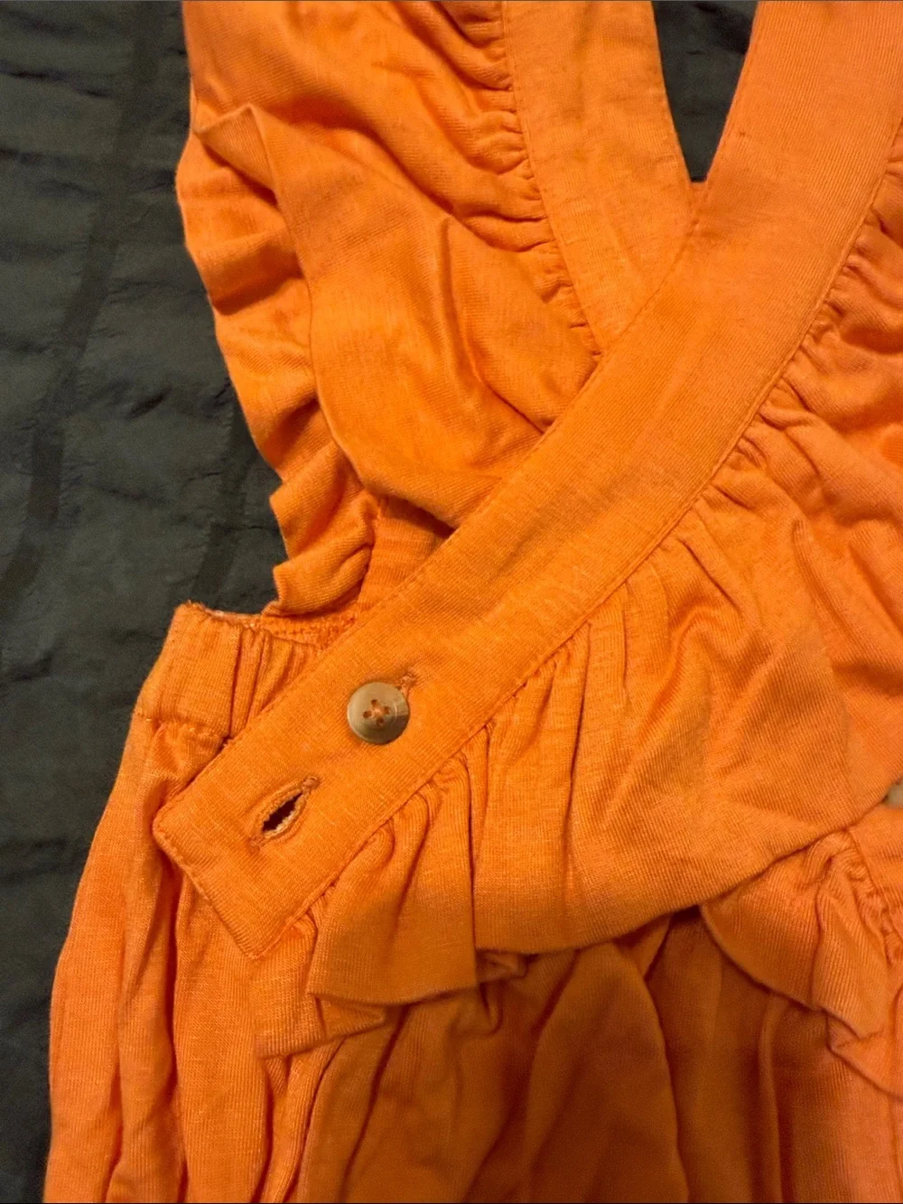 kate quinn Bright Orange Ruffle Sleeve One-Piece Bodysuit